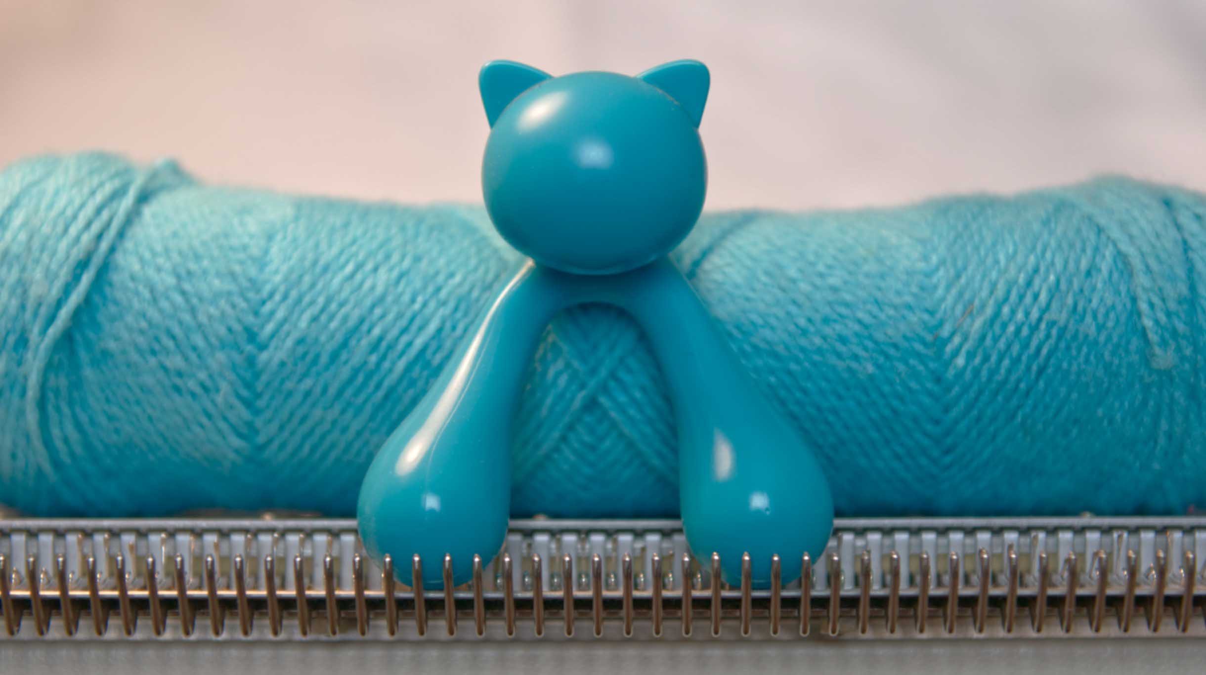 Image: blue cat on yarn