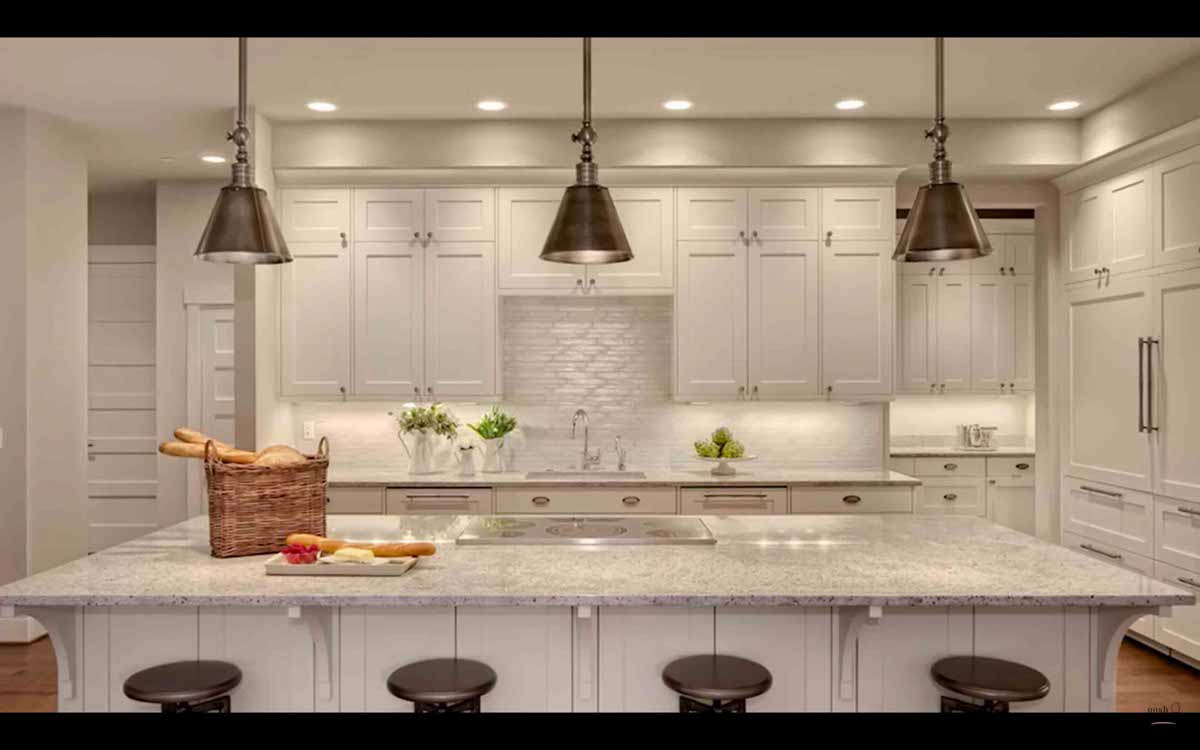 Image: Ambient lighting, task lighting, and accent lights in the kitchen.