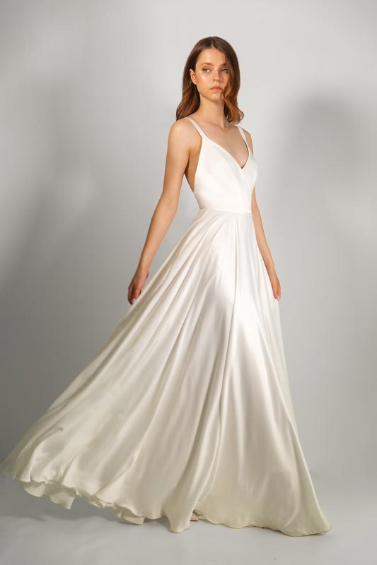 Mulberry silk wedding dress