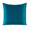 Image: Peacock blue color silk Euro sham