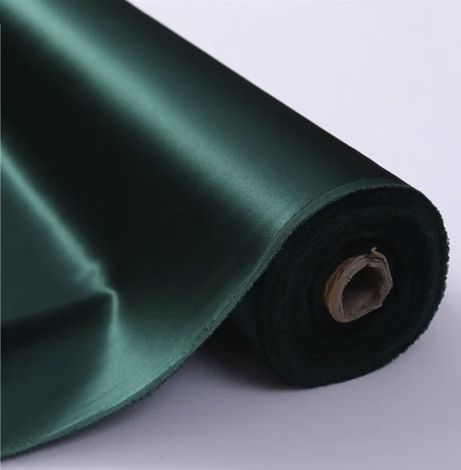 Silk charmeuse fabric, dark green