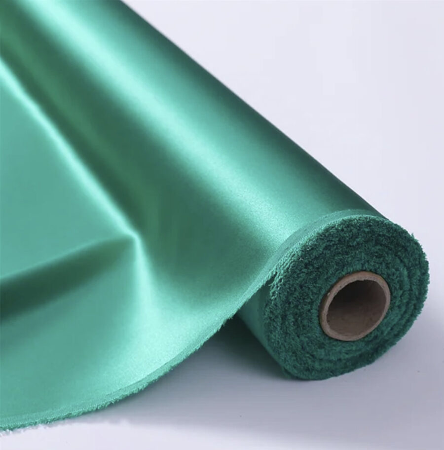 Silk charmeuse fabric, emerald green